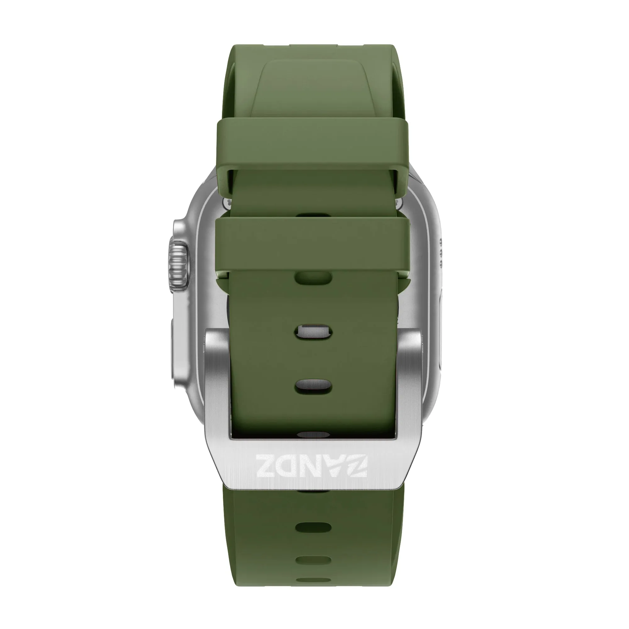 Limited Edition Bandz Apple Watch Silicone Strap 'Luxe Liquid' (Green With Silver)  Ends Soon!