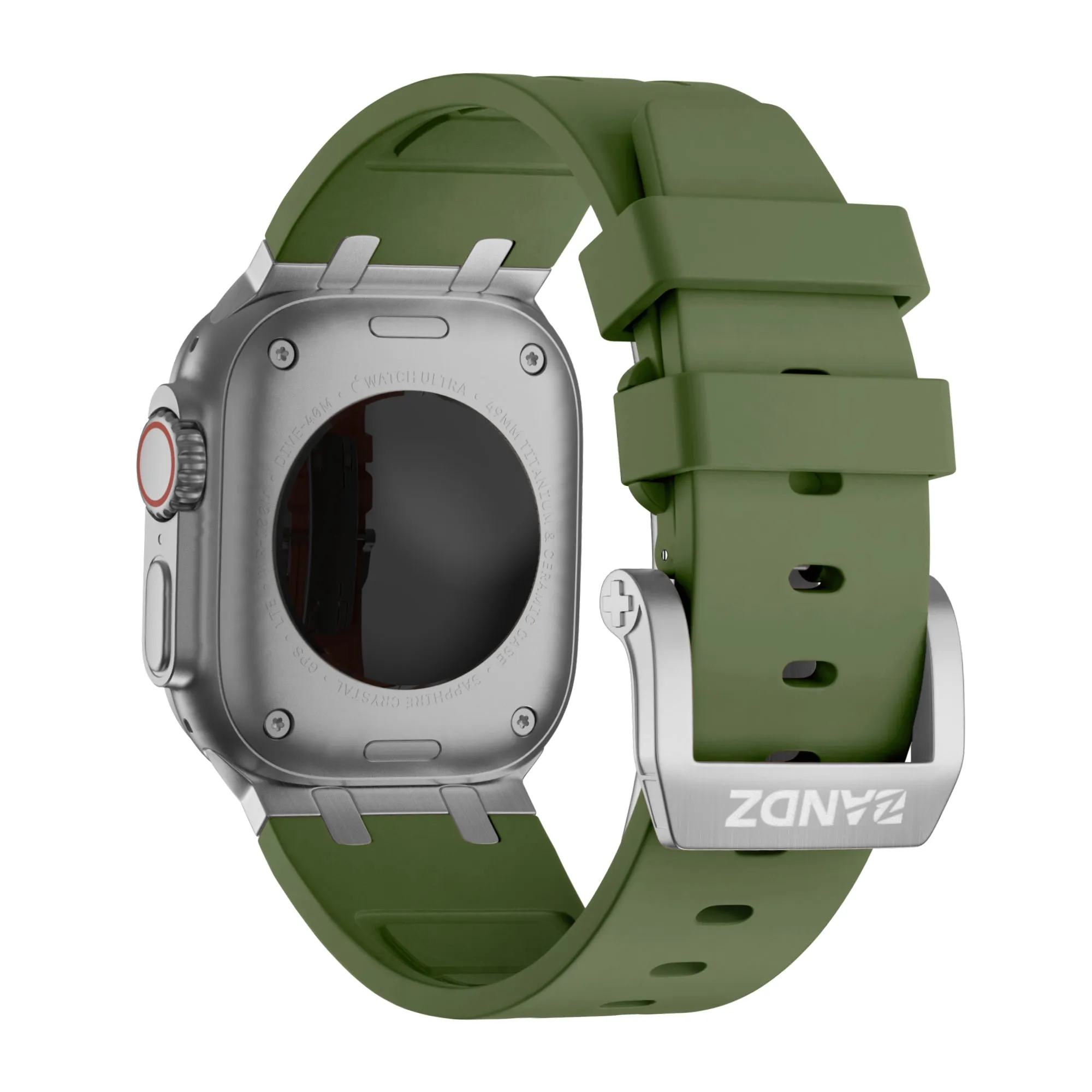 Limited Edition Bandz Apple Watch Silicone Strap 'Luxe Liquid' (Green With Silver)  Ends Soon!