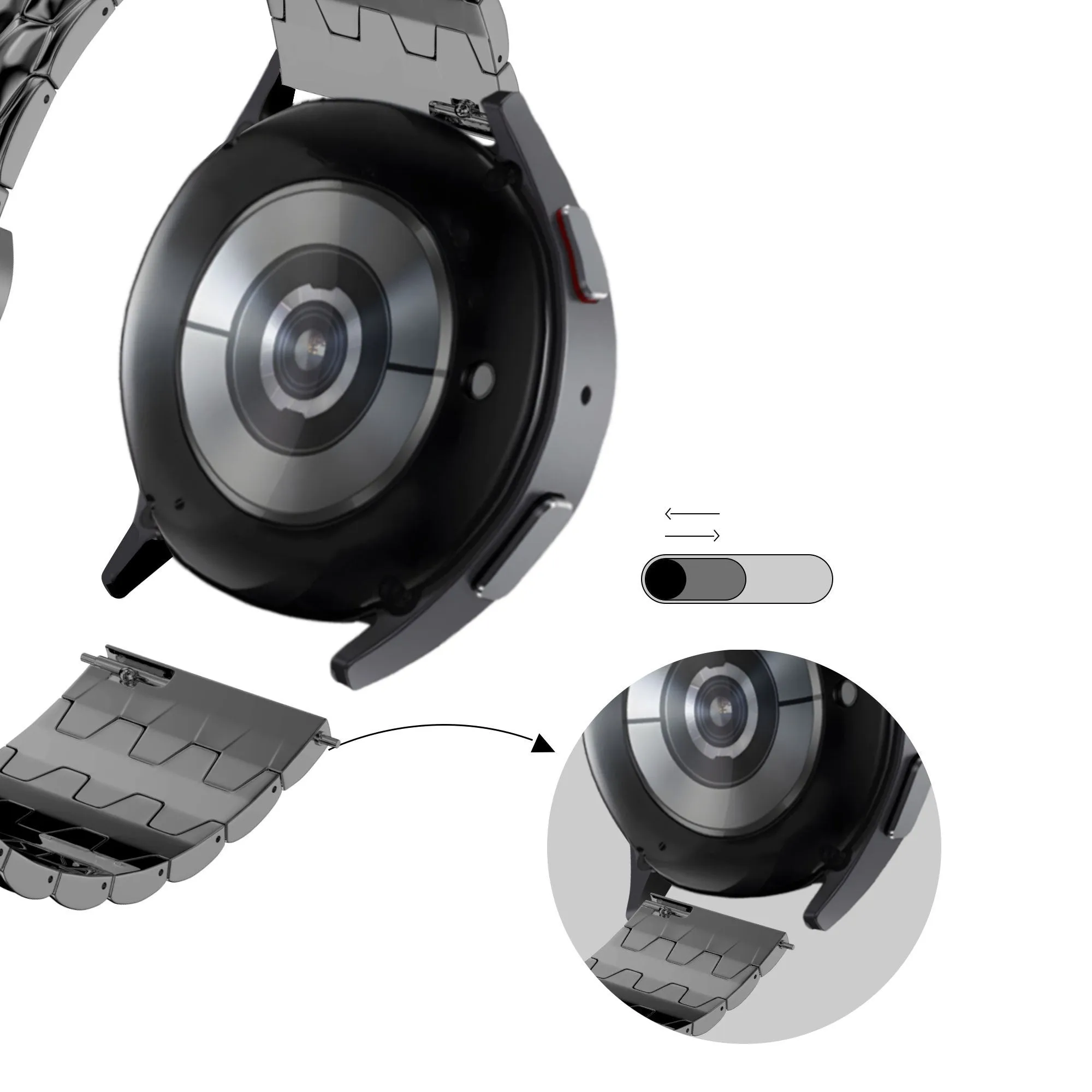 Limited Edition Bandz Huawei Watch Ultimate Steel Strap 'Dragon' (Black)  Limited Stock!