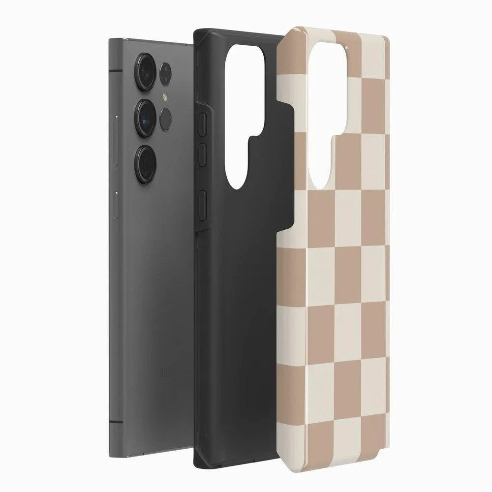 Limited Edition Fit Check | Neutral Checkerboard Samsung Case  Stylish & Comfortable