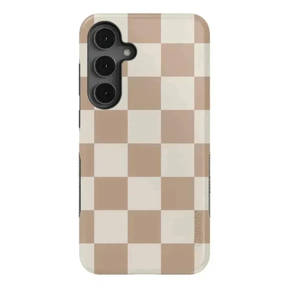 Limited Edition Fit Check | Neutral Checkerboard Samsung Case  Stylish & Comfortable