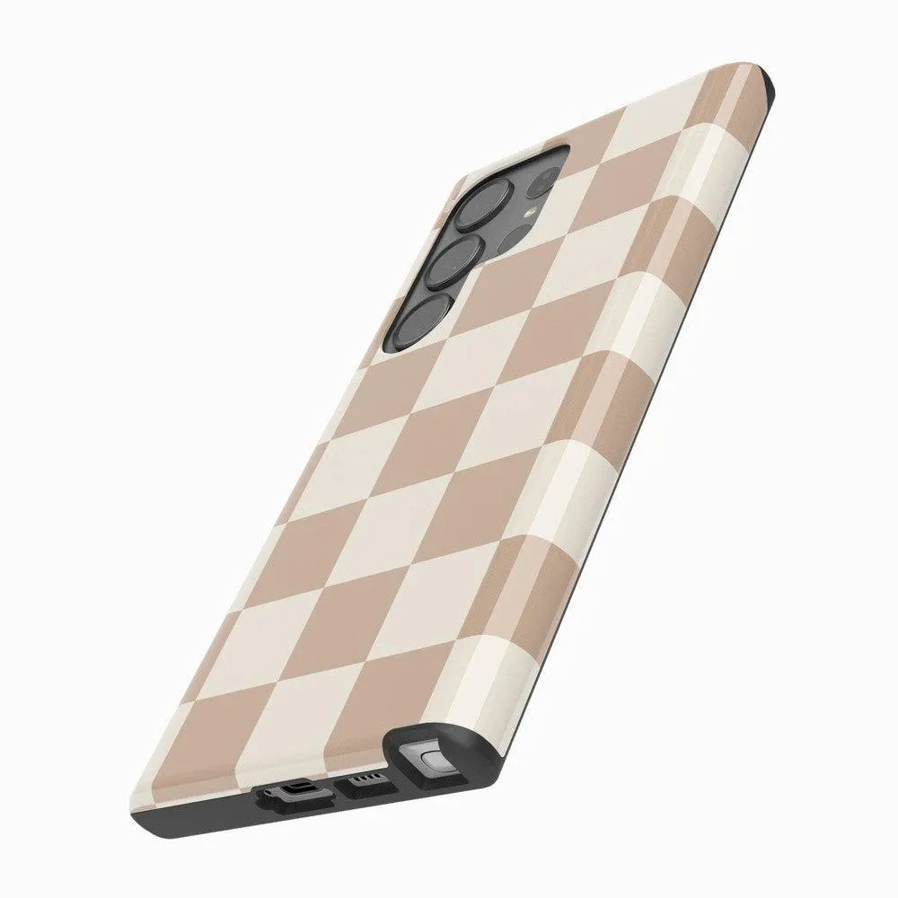 Limited Edition Fit Check | Neutral Checkerboard Samsung Case  Stylish & Comfortable