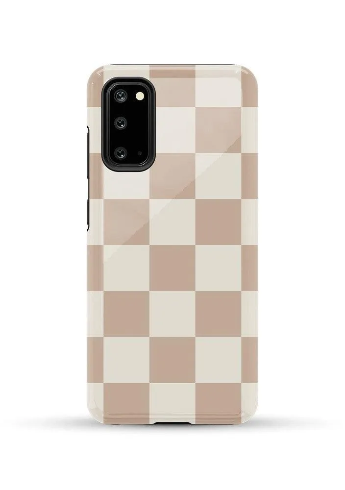 Limited Edition Fit Check | Neutral Checkerboard Samsung Case  Stylish & Comfortable