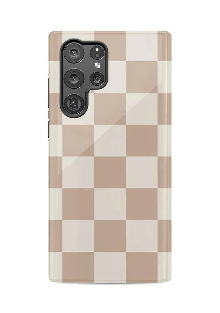 Limited Edition Fit Check | Neutral Checkerboard Samsung Case  Stylish & Comfortable