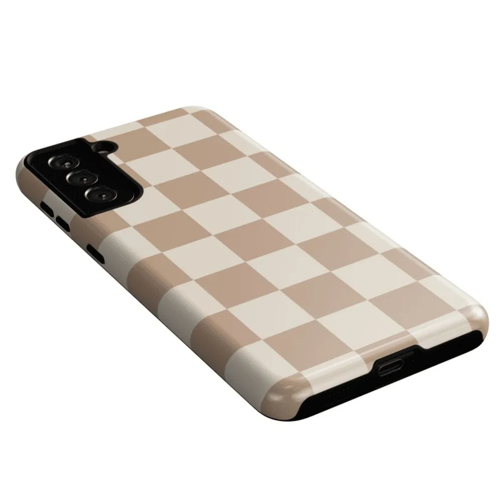 Limited Edition Fit Check | Neutral Checkerboard Samsung Case  Stylish & Comfortable