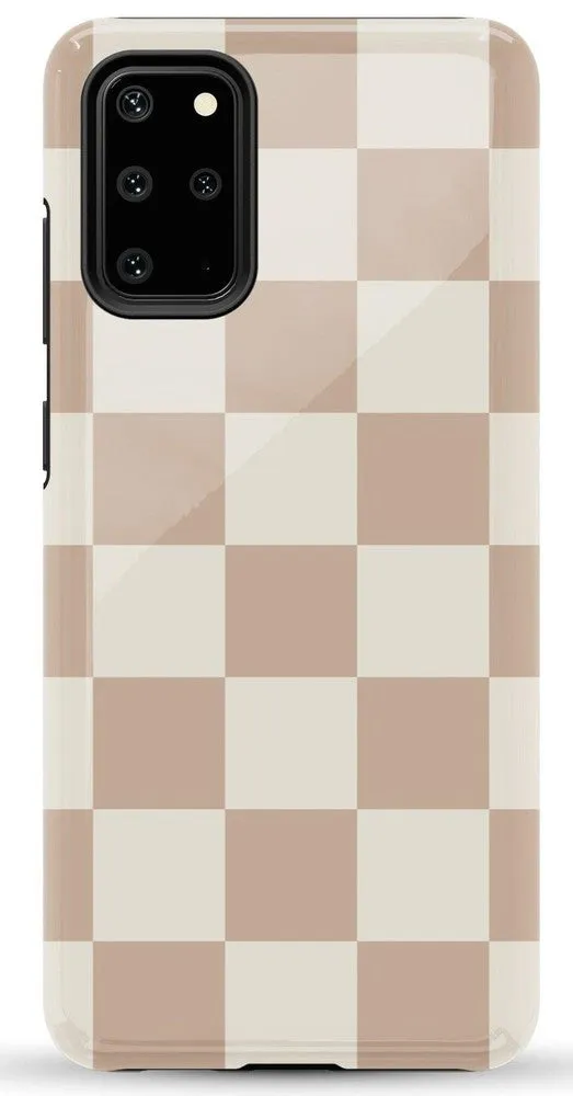 Limited Edition Fit Check | Neutral Checkerboard Samsung Case  Stylish & Comfortable