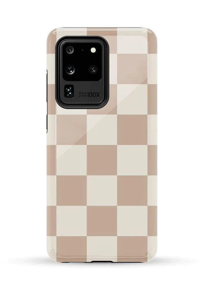 Limited Edition Fit Check | Neutral Checkerboard Samsung Case  Stylish & Comfortable
