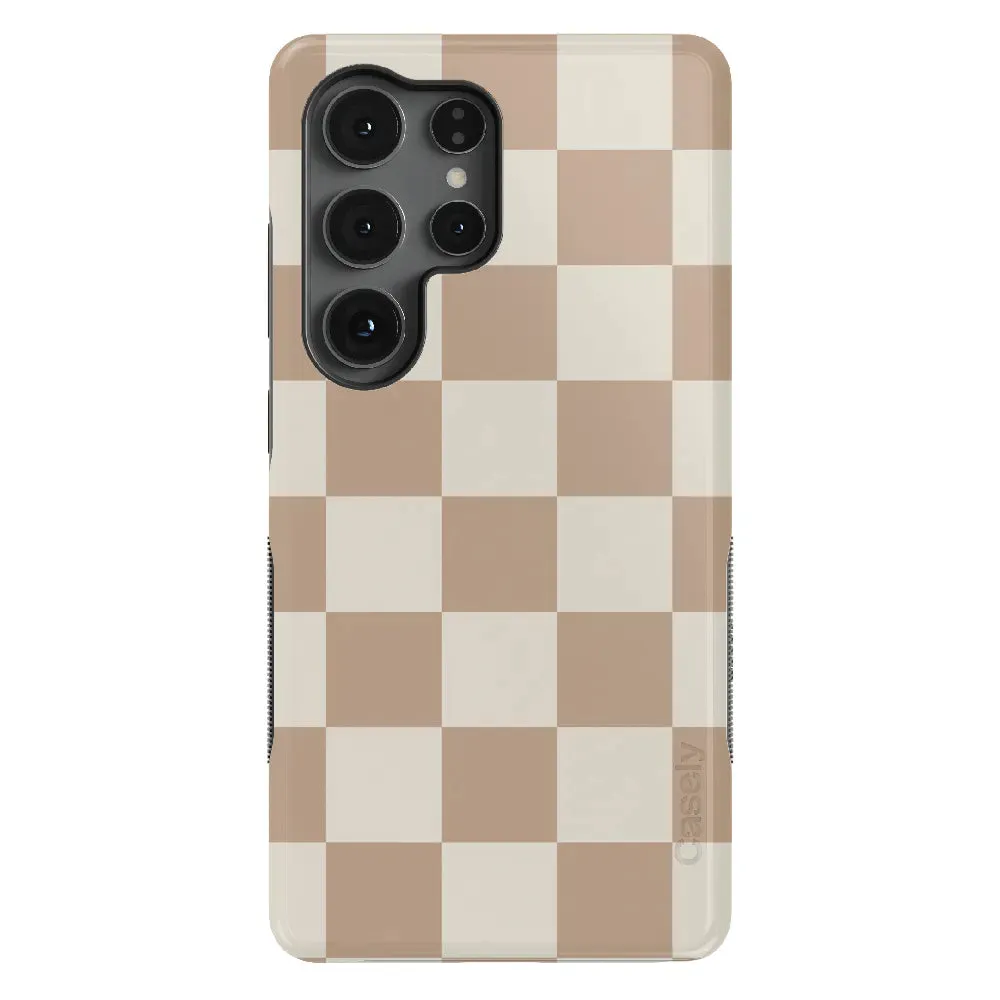 Limited Edition Fit Check | Neutral Checkerboard Samsung Case  Stylish & Comfortable