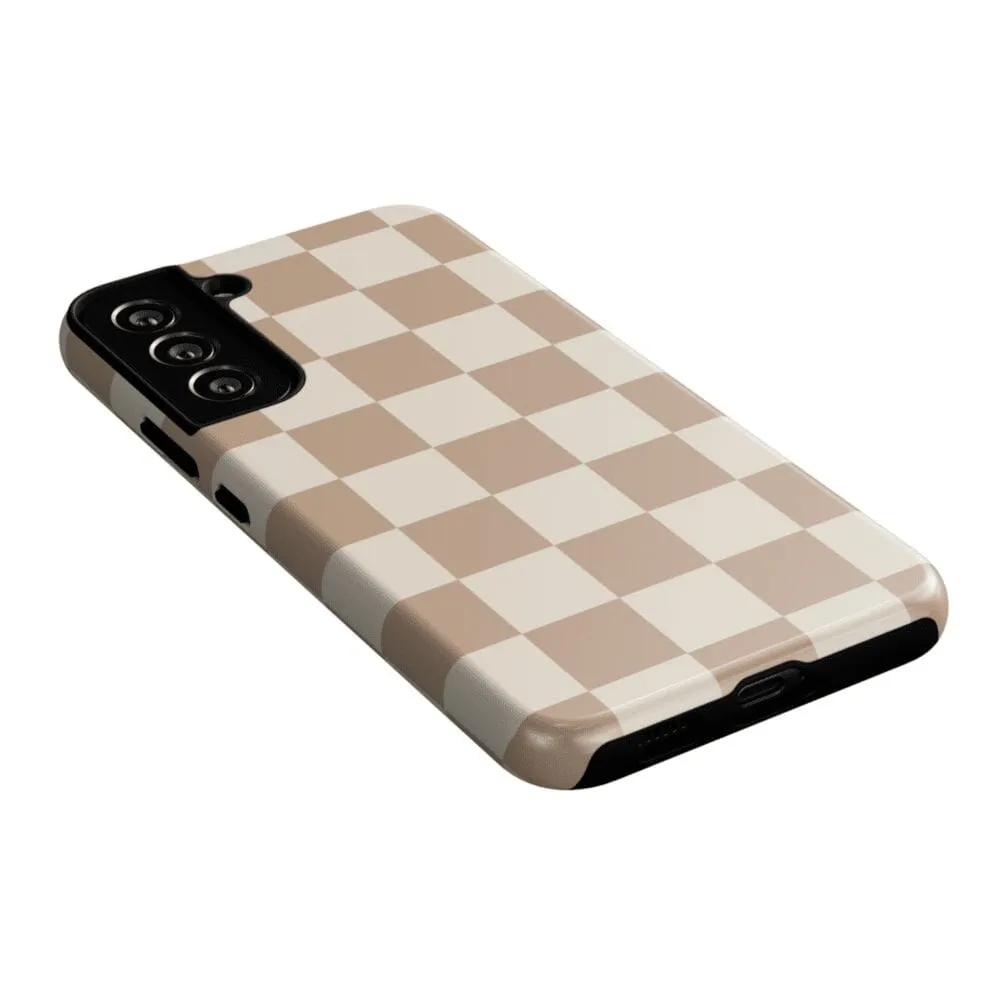 Limited Edition Fit Check | Neutral Checkerboard Samsung Case  Stylish & Comfortable