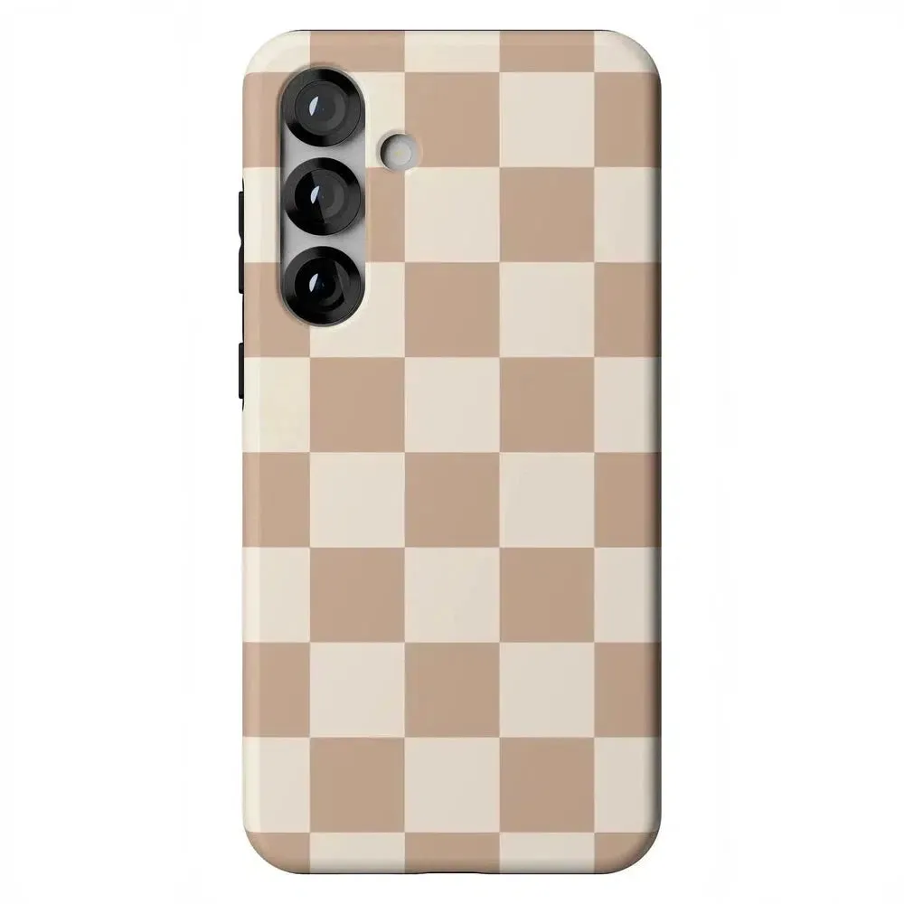 Limited Edition Fit Check | Neutral Checkerboard Samsung Case  Stylish & Comfortable