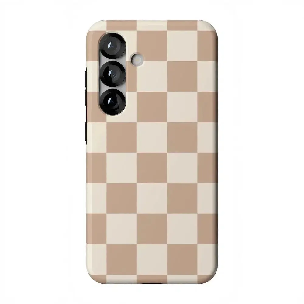 Limited Edition Fit Check | Neutral Checkerboard Samsung Case  Stylish & Comfortable