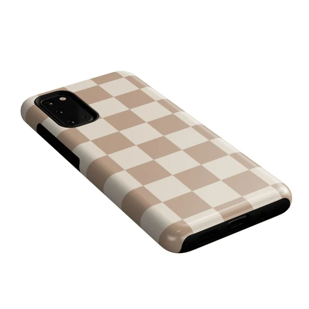 Limited Edition Fit Check | Neutral Checkerboard Samsung Case  Stylish & Comfortable
