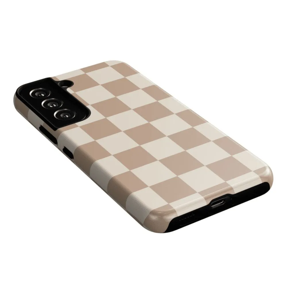 Limited Edition Fit Check | Neutral Checkerboard Samsung Case  Stylish & Comfortable