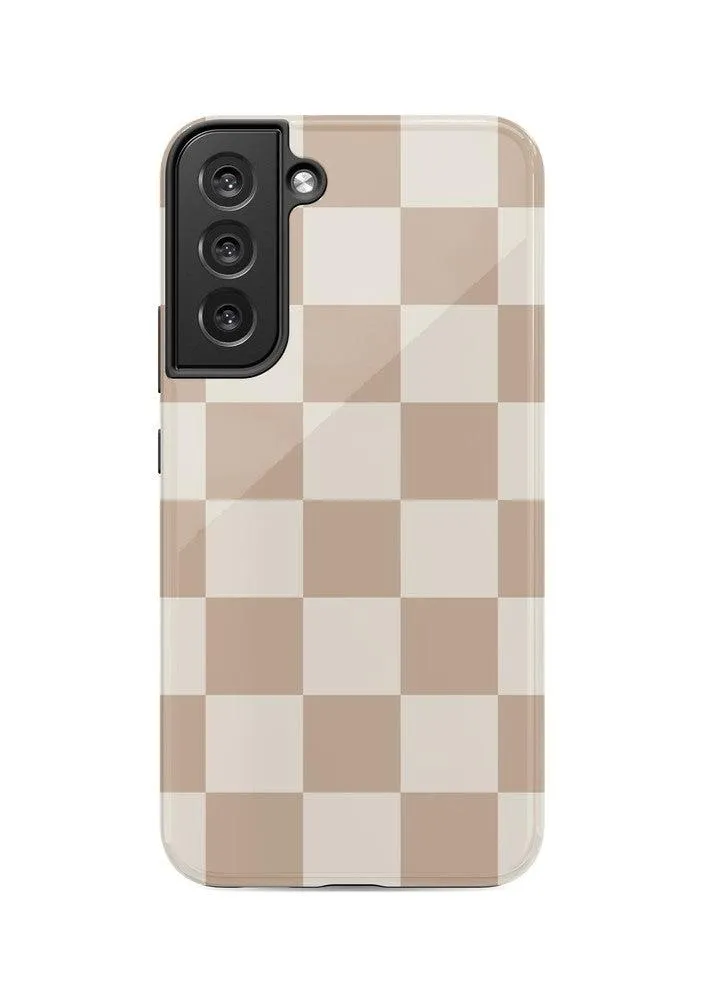 Limited Edition Fit Check | Neutral Checkerboard Samsung Case  Stylish & Comfortable