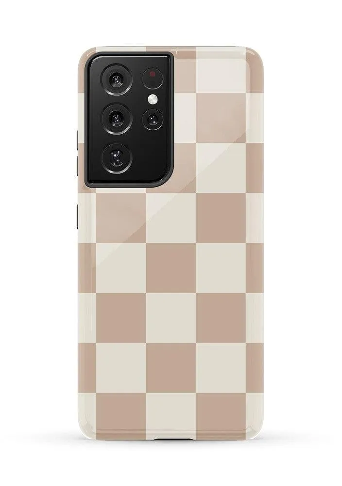 Limited Edition Fit Check | Neutral Checkerboard Samsung Case  Stylish & Comfortable