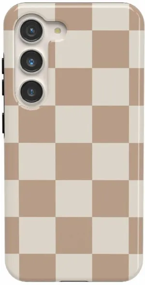 Limited Edition Fit Check | Neutral Checkerboard Samsung Case  Stylish & Comfortable