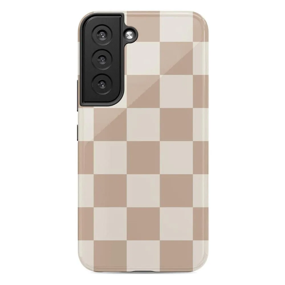 Limited Edition Fit Check | Neutral Checkerboard Samsung Case  Stylish & Comfortable