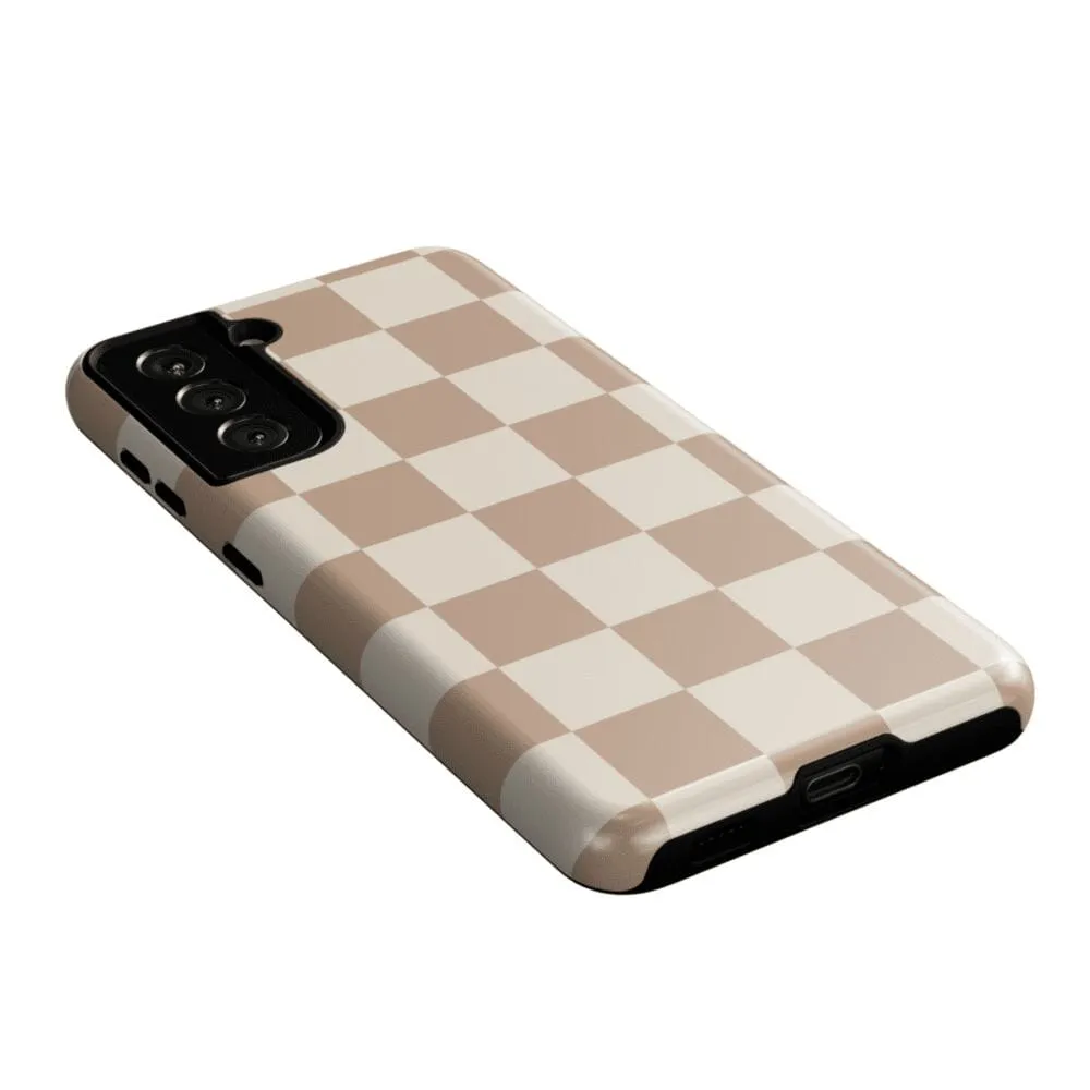 Limited Edition Fit Check | Neutral Checkerboard Samsung Case  Stylish & Comfortable