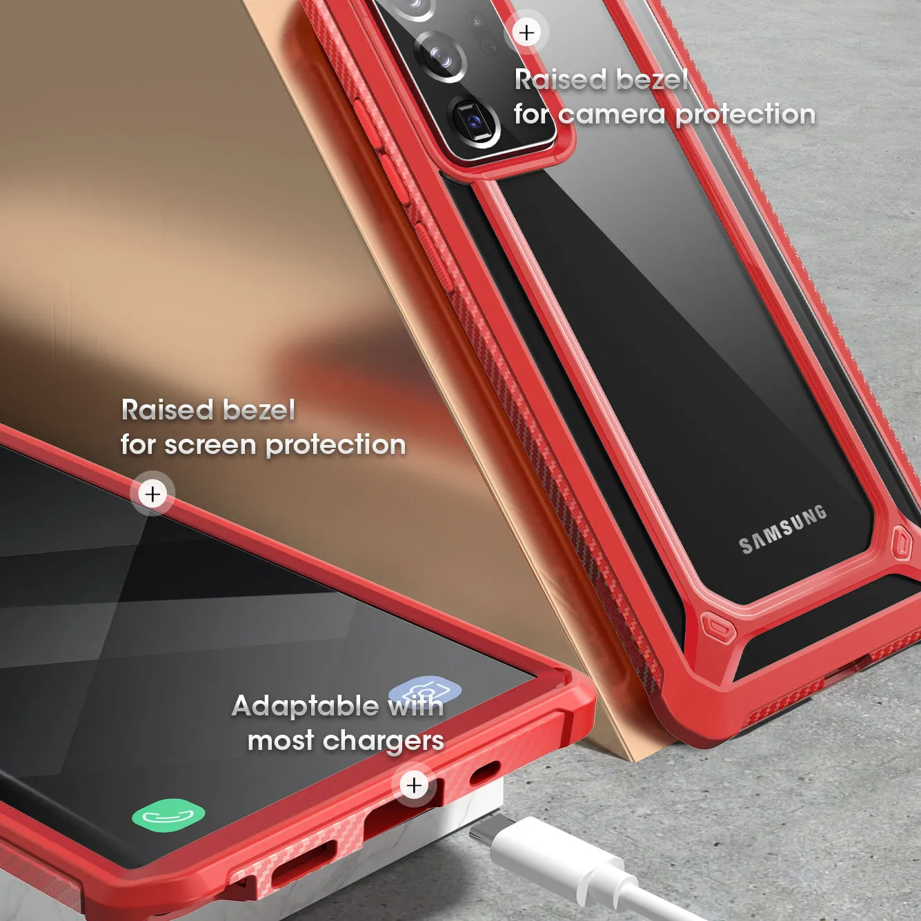 Limited Edition Galaxy Note20 Ultra Unicorn Beetle EXO Clear Case-Red  Almost Sold Out!