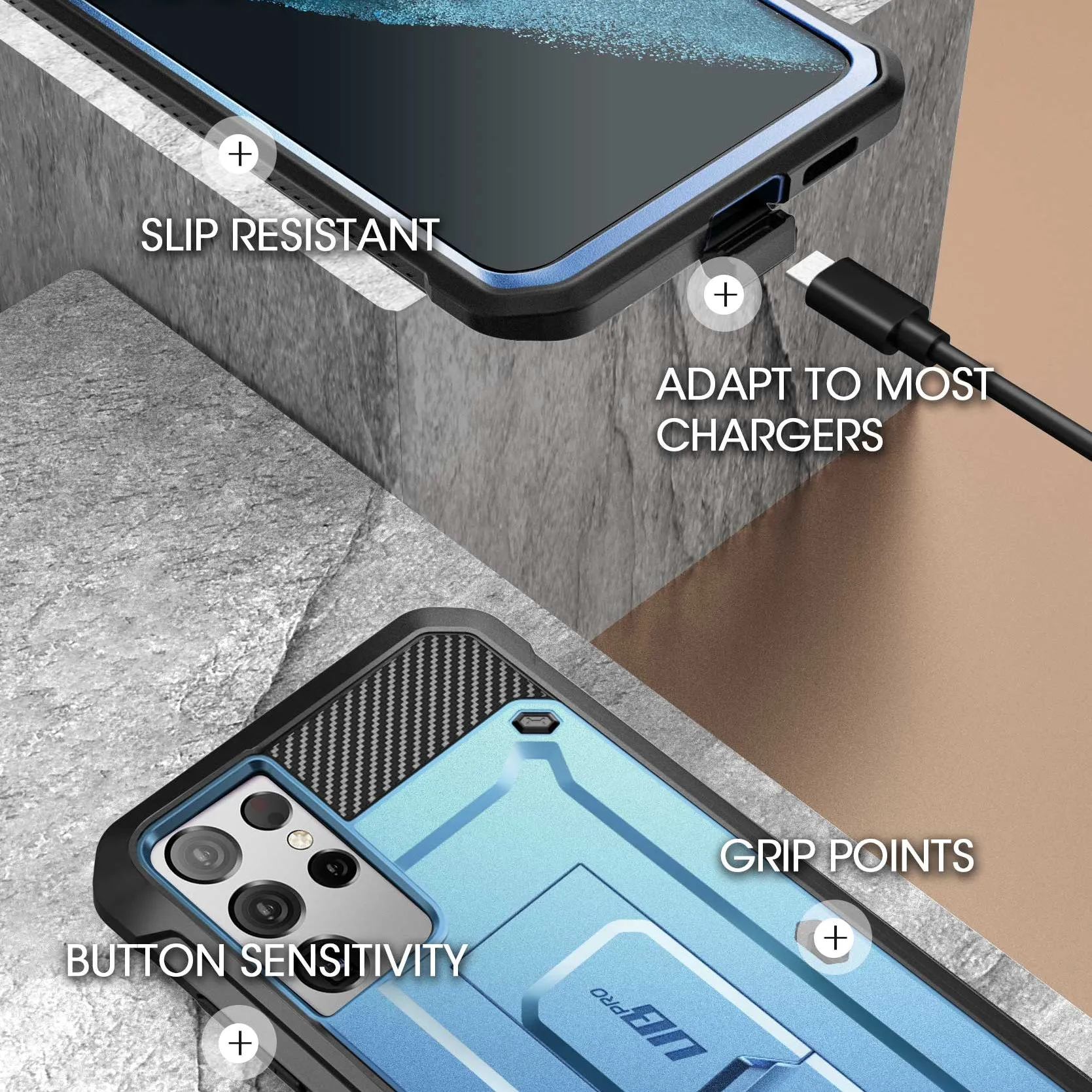 Limited Edition Galaxy S21 Ultra Unicorn Beetle Pro Rugged Case-Metallic Blue  Last Chance!