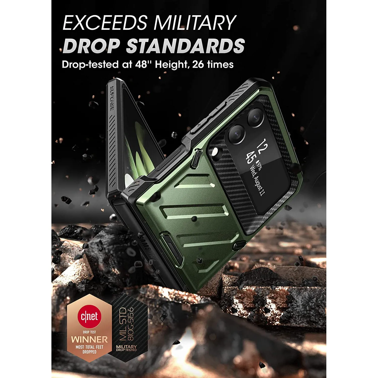 Limited Edition Galaxy Z Flip3 Unicorn Beetle PRO Rugged Case with Belt Clip-Dark Green  Ends Soon!