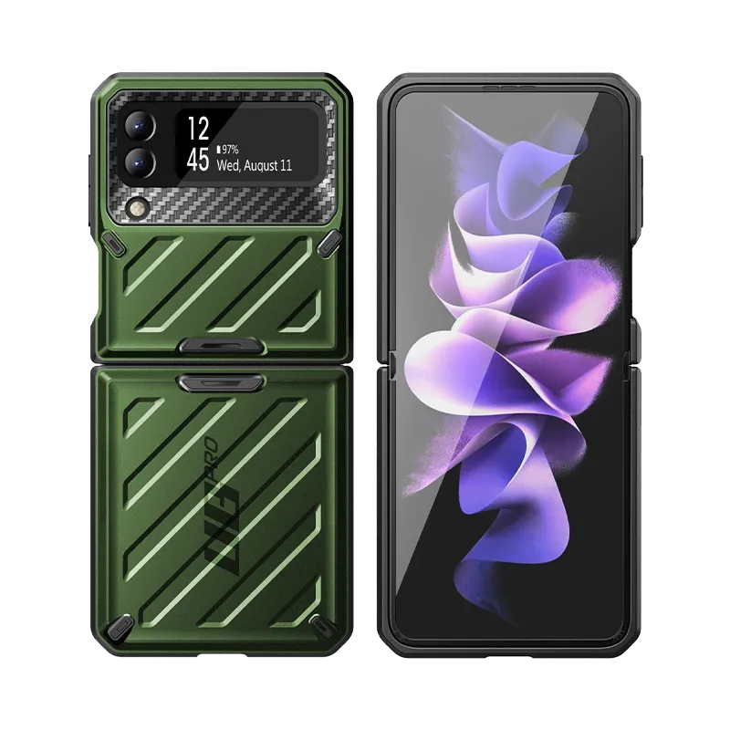 Limited Edition Galaxy Z Flip3 Unicorn Beetle PRO Rugged Case with Belt Clip-Dark Green  Ends Soon!