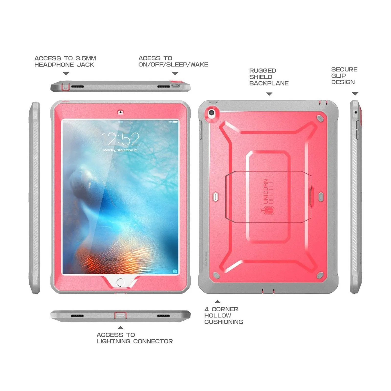 Limited Edition iPad 9.7 inch Unicorn Beetle Pro Full-Body Case-Pink  Today Only!