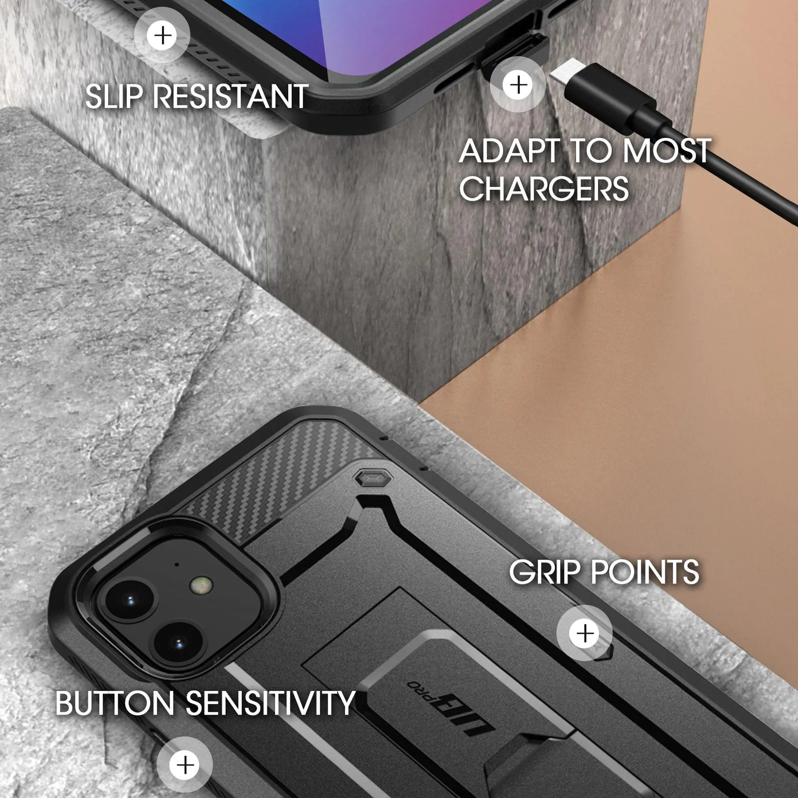 Limited Edition iPhone 12 6.1 inch Unicorn Beetle Pro Rugged Case-Black  Limited Stock!