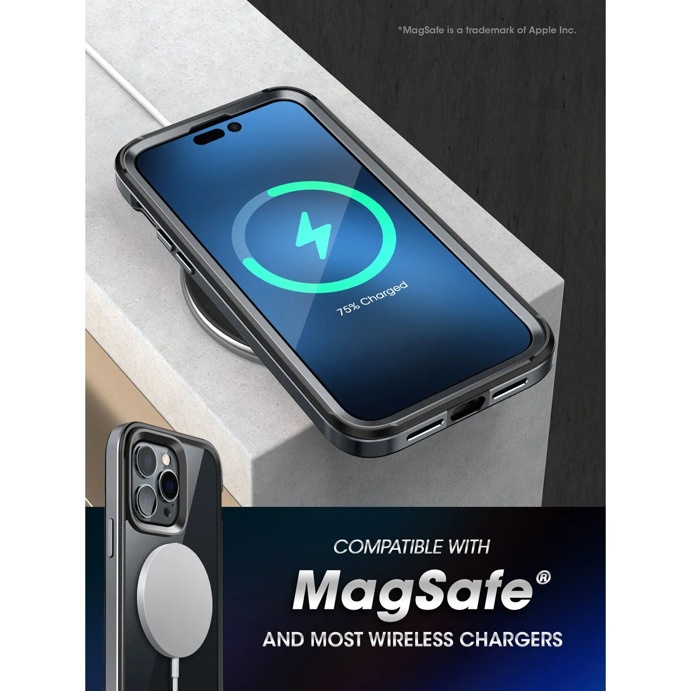 Limited Edition iPhone 14 Pro Max 6.7 inch Unicorn Beetle EDGE MAG with Screen Protector Clear Case-Black  Limited Stock!