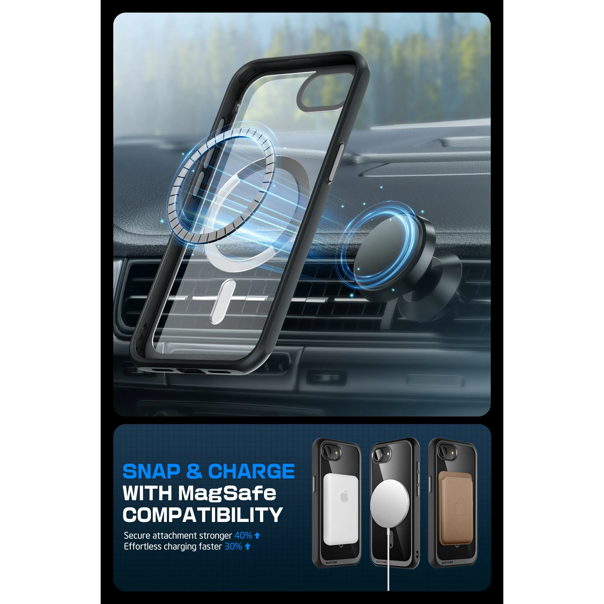 Limited Edition iPhone 16e  Unicorn Beetle MAG Slim Clear MagSafe Case-Black  Stylish & Comfortable