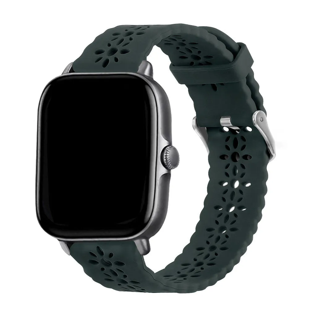 Luxury Feel Amazfit GTS 2 Silicone Strap Patterned (Viridian)  Almost Gone!