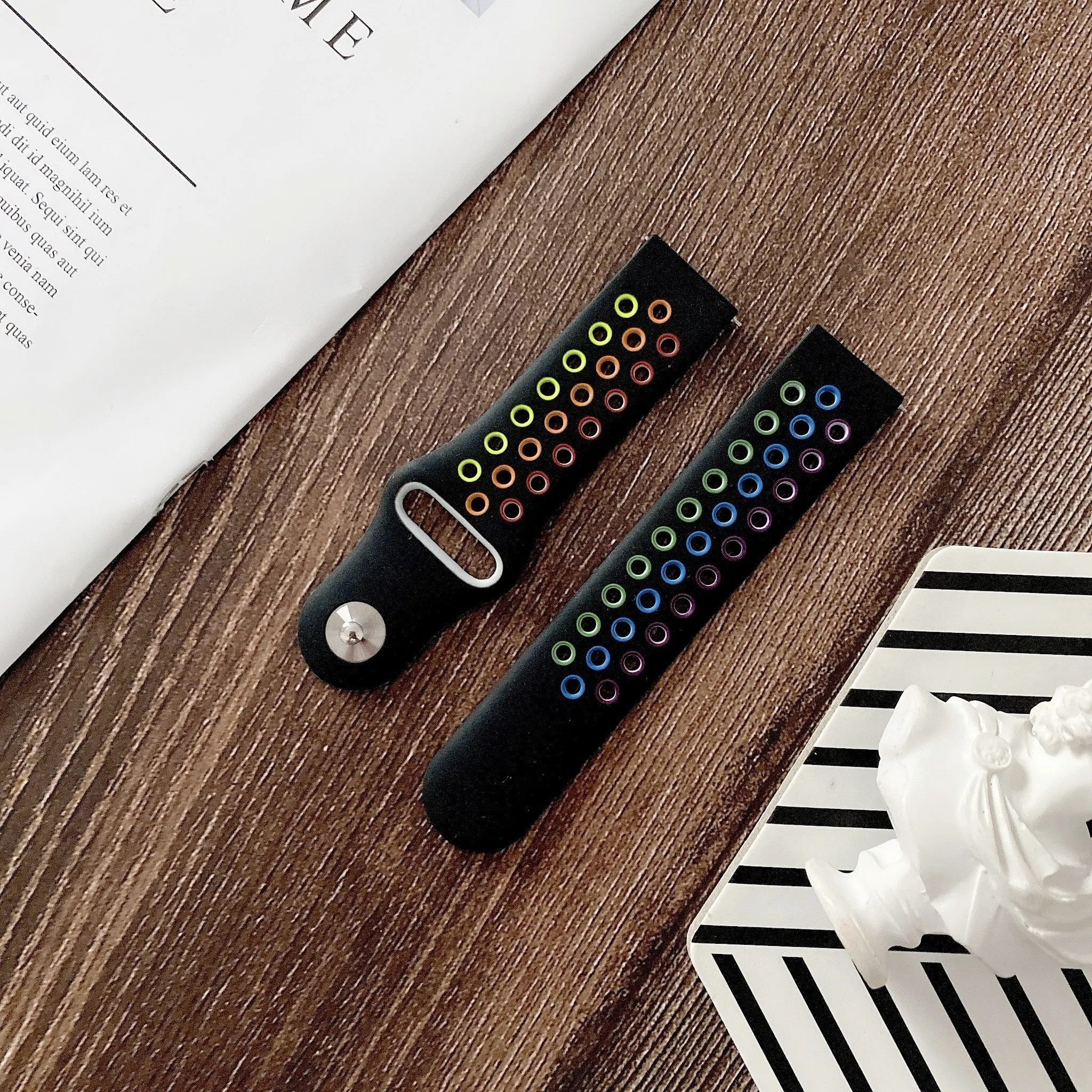 Luxury Feel Amazfit GTS 2 Sport Strap (Black/Multicoloured)  Limited Stock!
