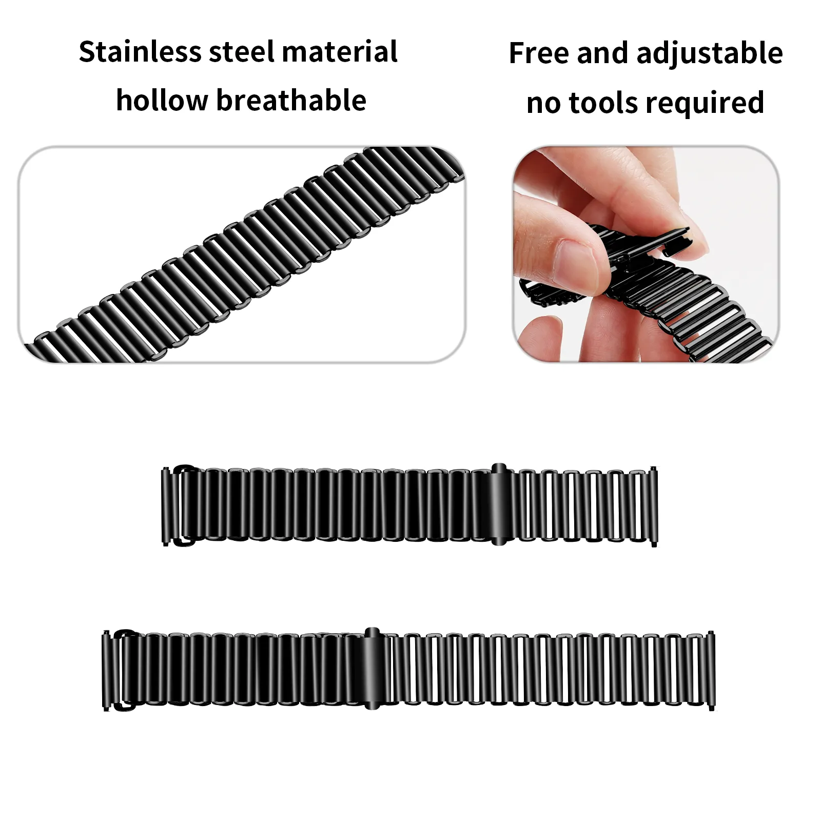 Luxury Feel Amazfit GTS 2 Steel Loop Strap (Black)  Ends Soon!