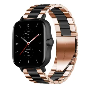 Luxury Feel Amazfit GTS 2 Steel Strap (Rose Gold/Black)  Dont Miss Out!