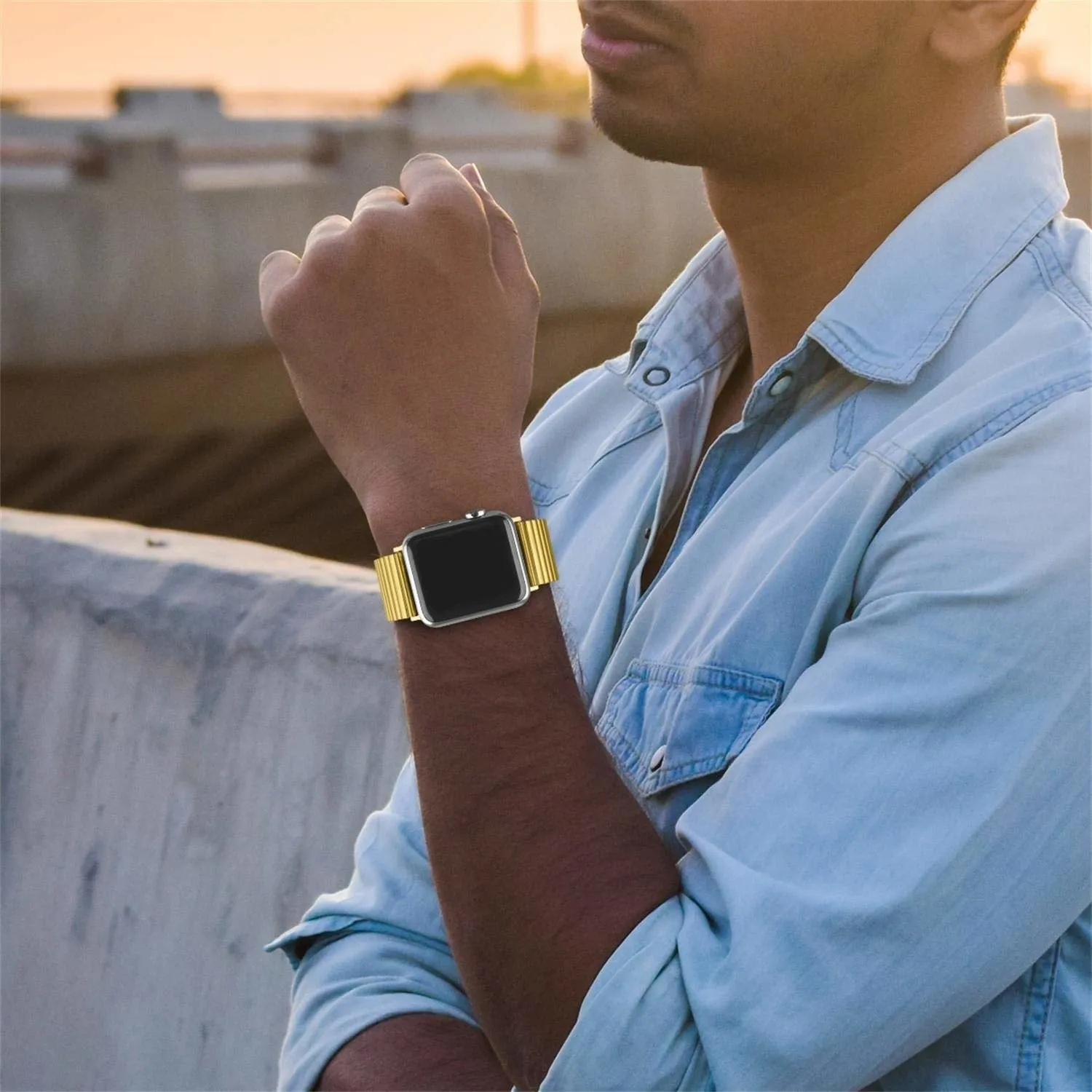 Luxury Feel Apple Watch Elastic Steel Strap (Gold)  Almost Sold Out!