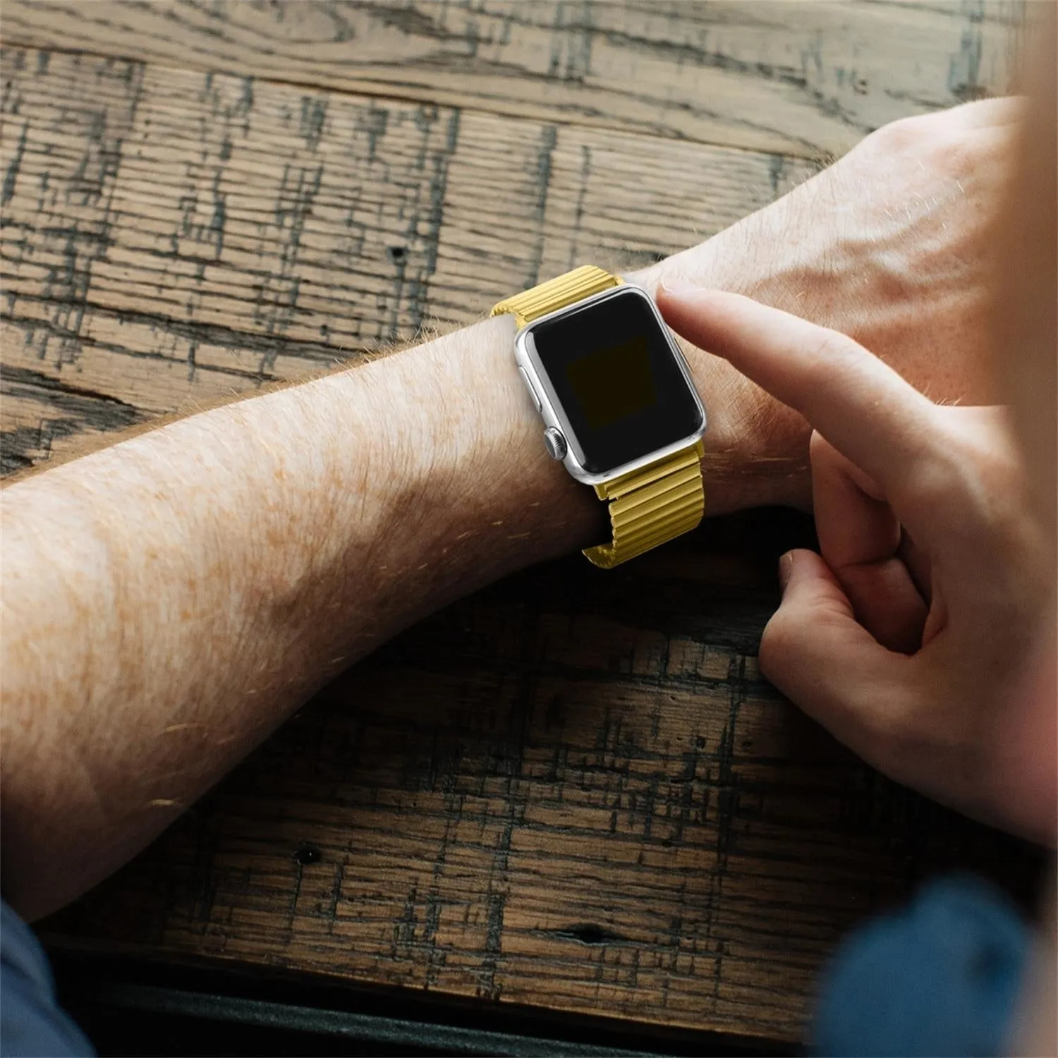 Luxury Feel Apple Watch Elastic Steel Strap (Gold)  Almost Sold Out!