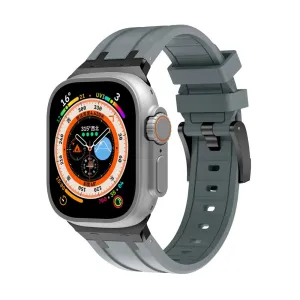 Luxury Feel Apple Watch Luxury Liquid Silicone Strap (Dark Grey/Black)  Dont Miss Out!