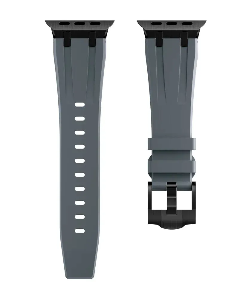 Luxury Feel Apple Watch Luxury Liquid Silicone Strap (Dark Grey/Black)  Dont Miss Out!