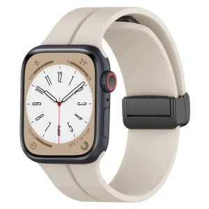 Luxury Feel Apple Watch Magnetic D-Buckle Strap (Off White)  Stylish & Comfortable
