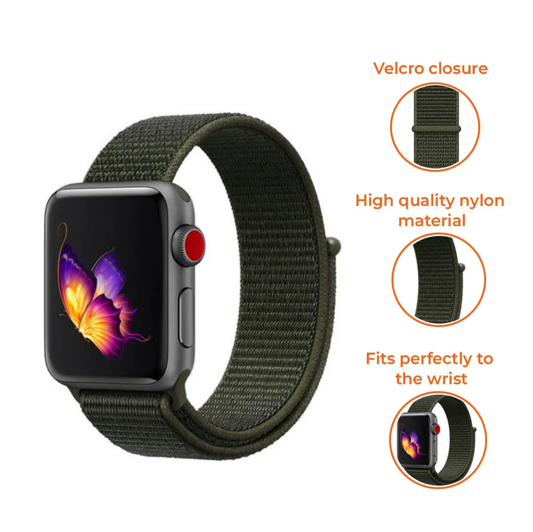Luxury Feel Apple Watch Nylon Strap (Dark Green)  Limited Stock!