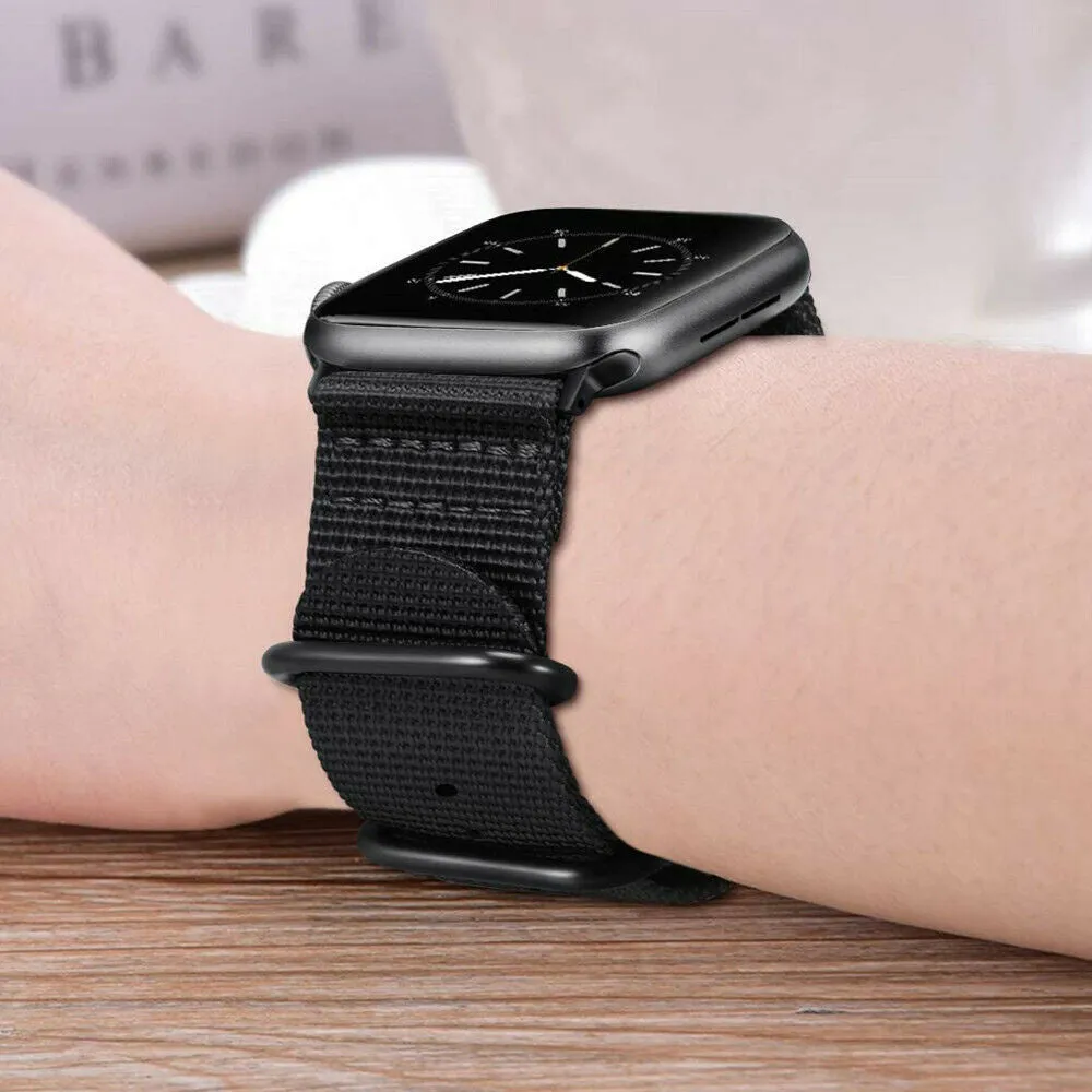 Luxury Feel Apple Watch Nylon Strap with Buckle (Black)  Almost Sold Out!