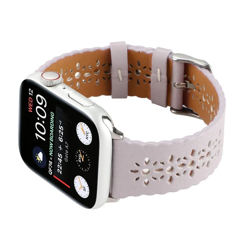 Luxury Feel Apple Watch Patterned Leather Strap (Lilac)  Limited Release!