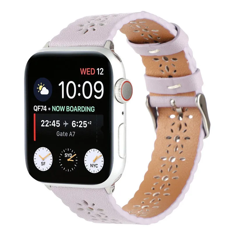 Luxury Feel Apple Watch Patterned Leather Strap (Lilac)  Limited Release!