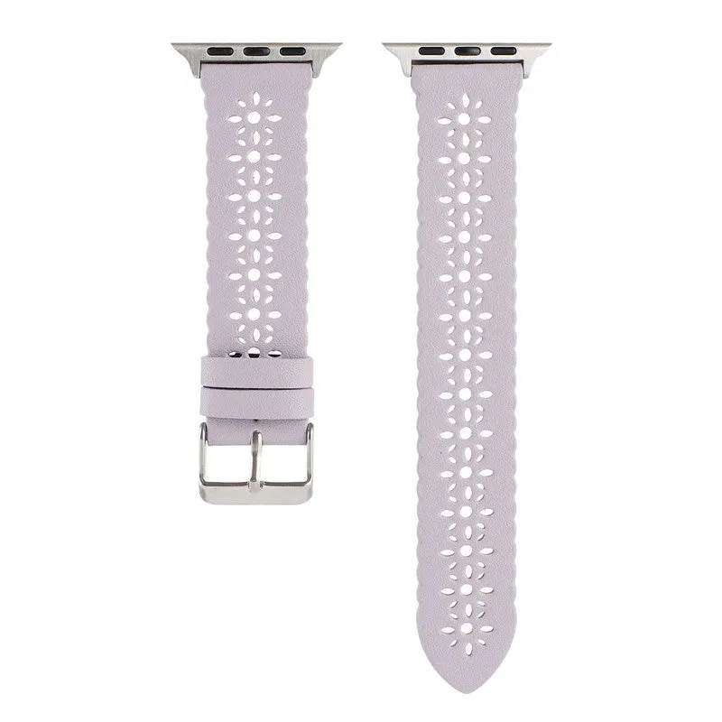 Luxury Feel Apple Watch Patterned Leather Strap (Lilac)  Limited Release!