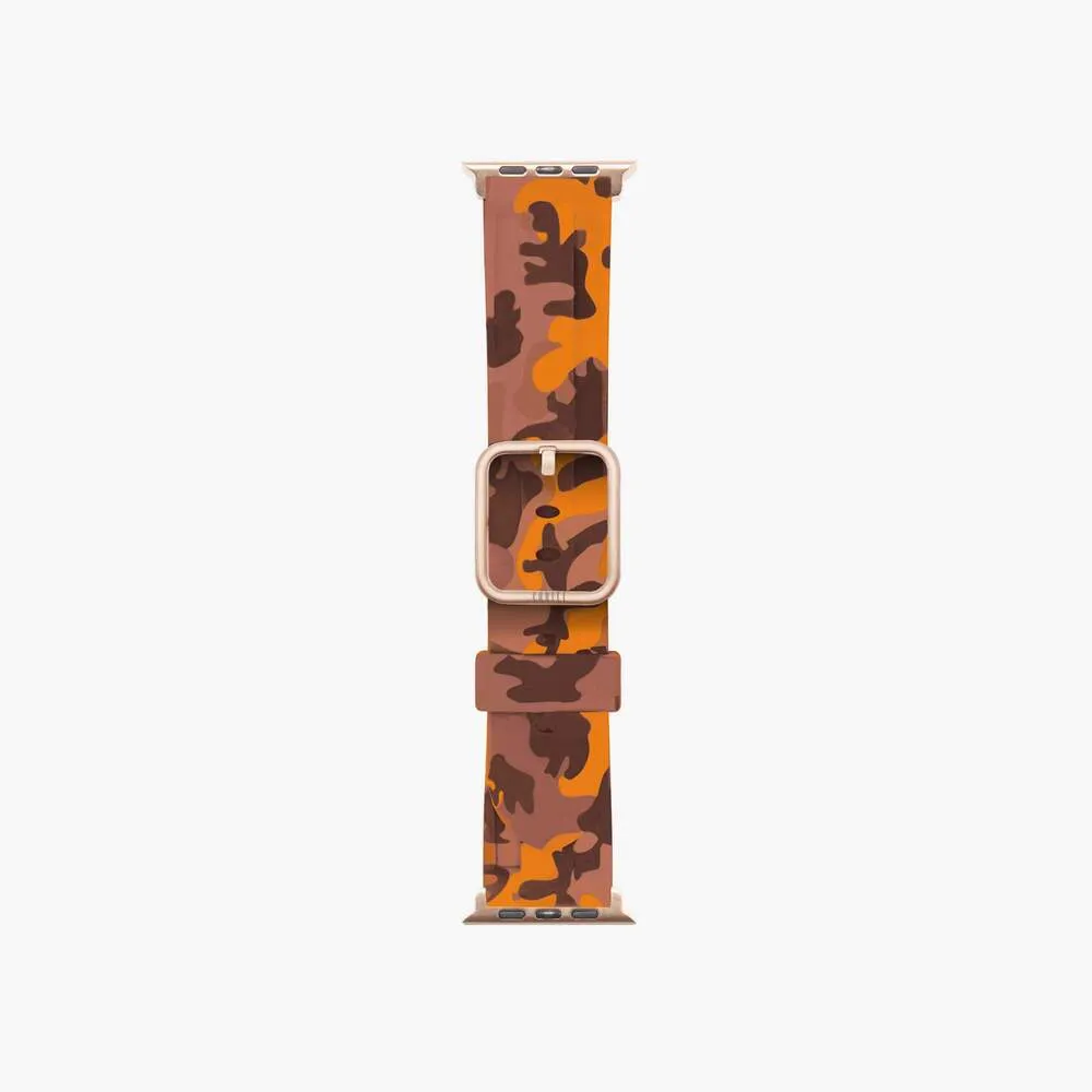 Luxury Feel Apple Watch Sport Band Orange Camo  Going Fast!