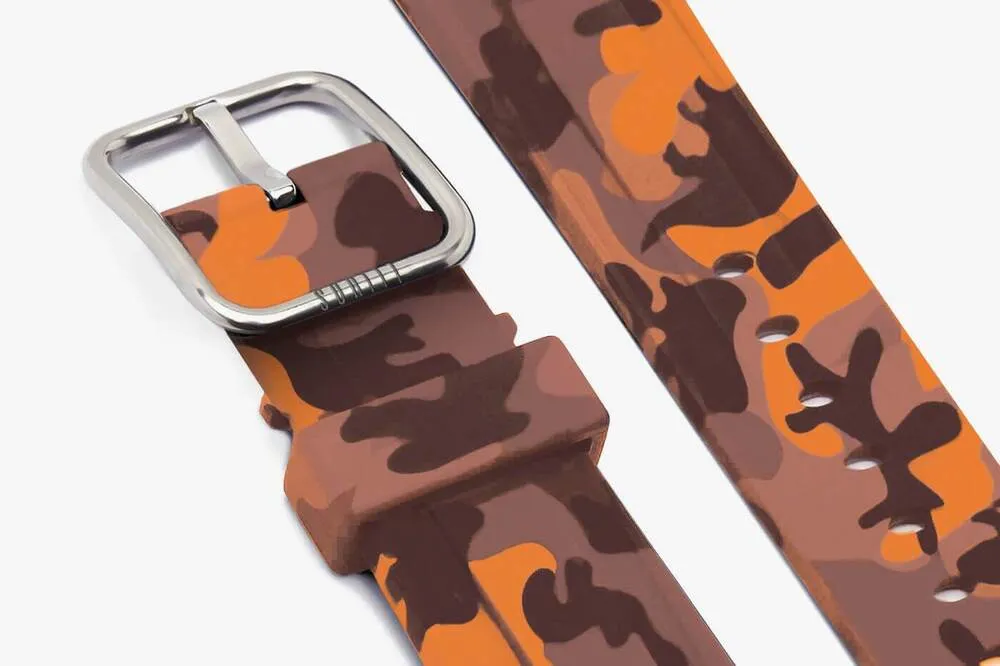 Luxury Feel Apple Watch Sport Band Orange Camo  Going Fast!