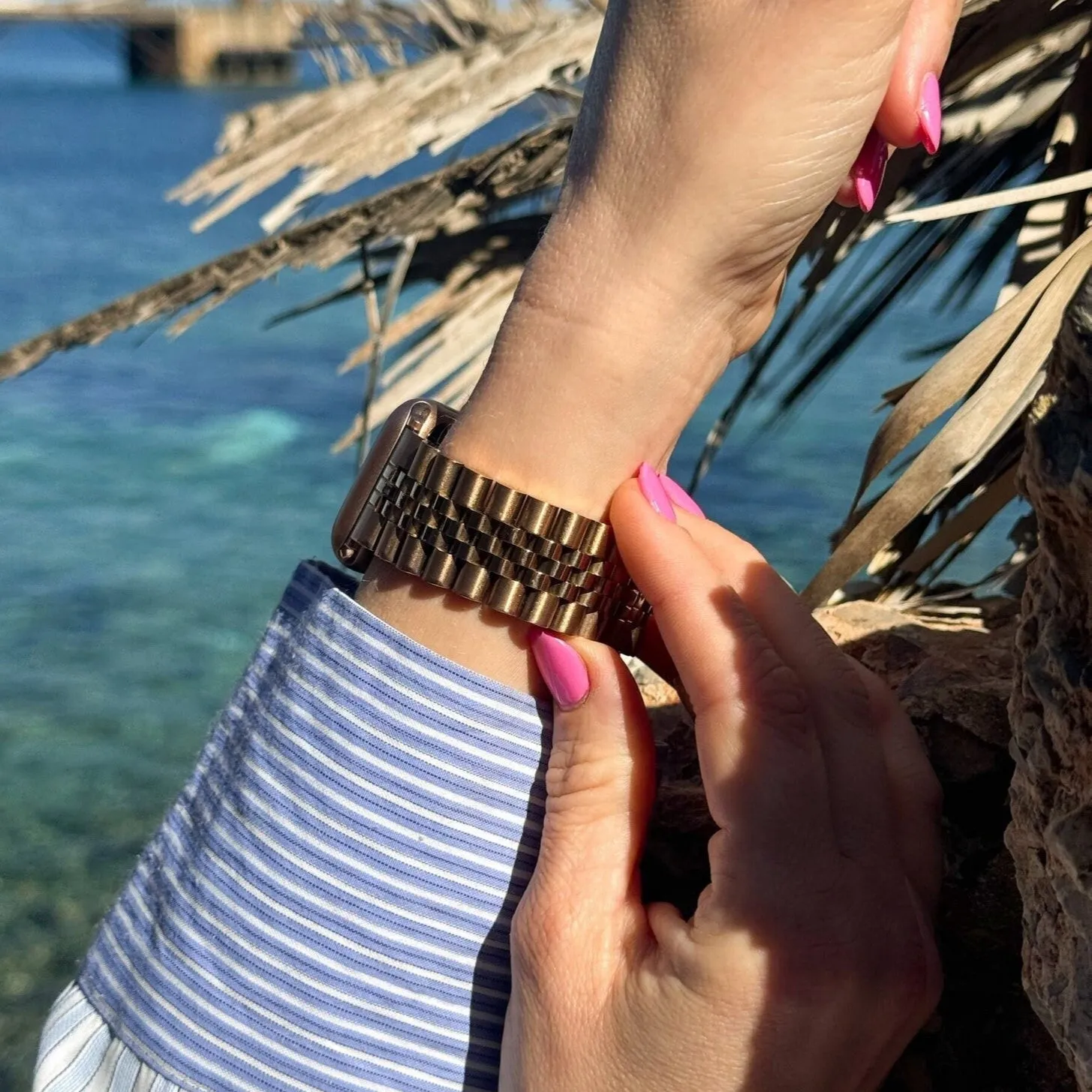 Luxury Feel Apple Watch Steel Strap Jubilee (Rose Gold)  Today Only!