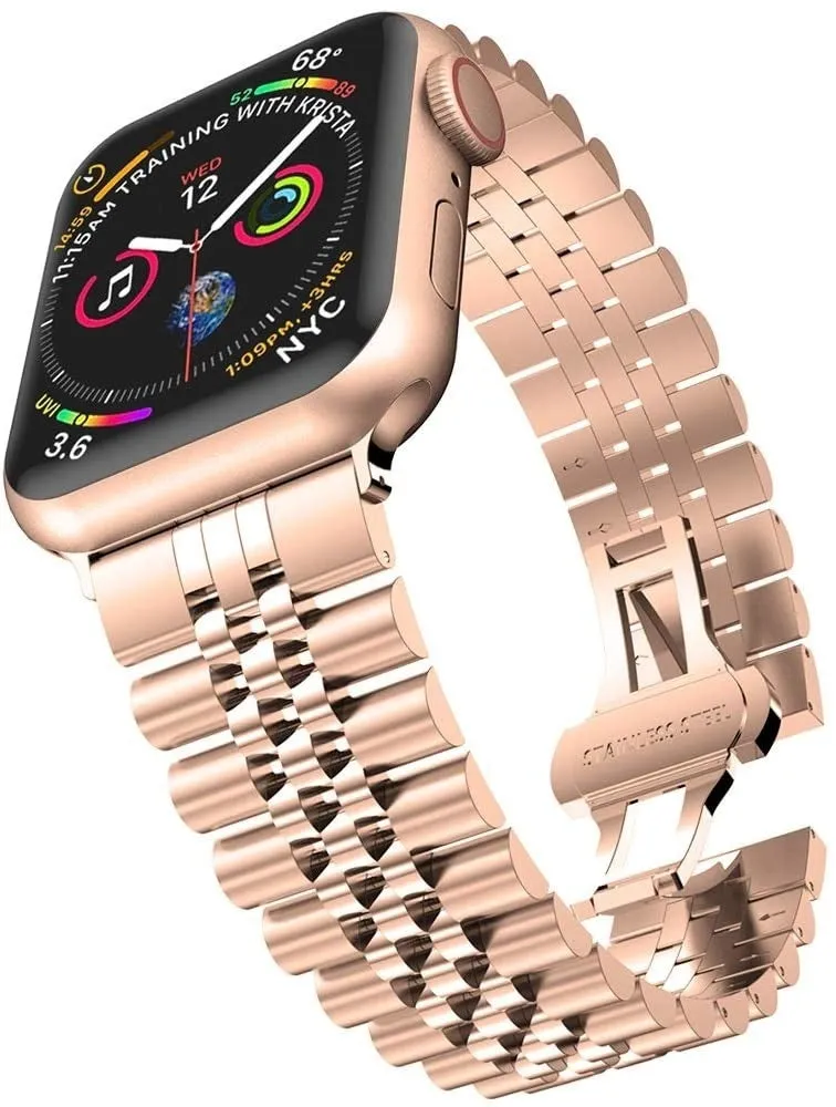 Luxury Feel Apple Watch Steel Strap Jubilee (Rose Gold)  Today Only!