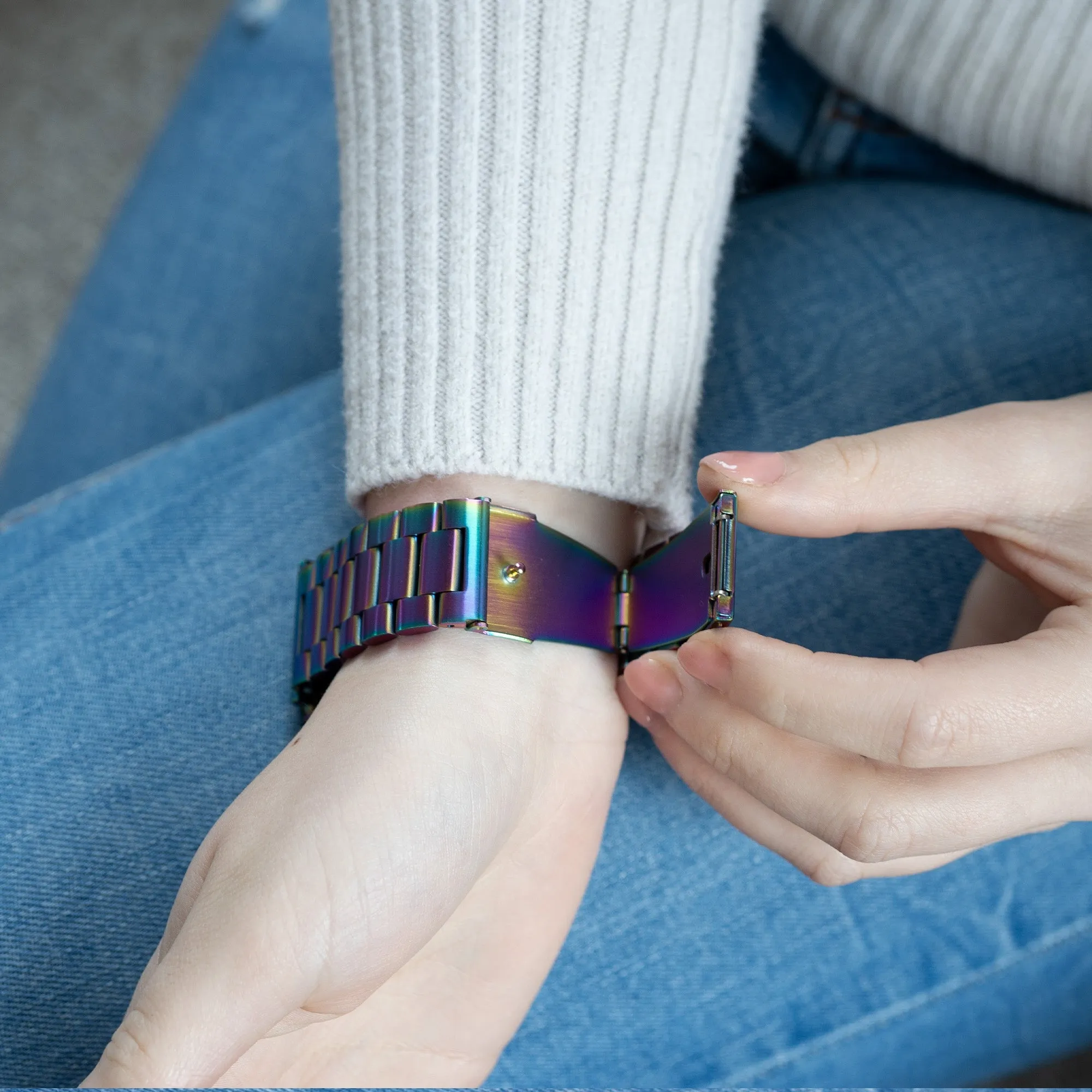 Luxury Feel Apple Watch Steel Strap (Pearlescent)  Limited Availability!