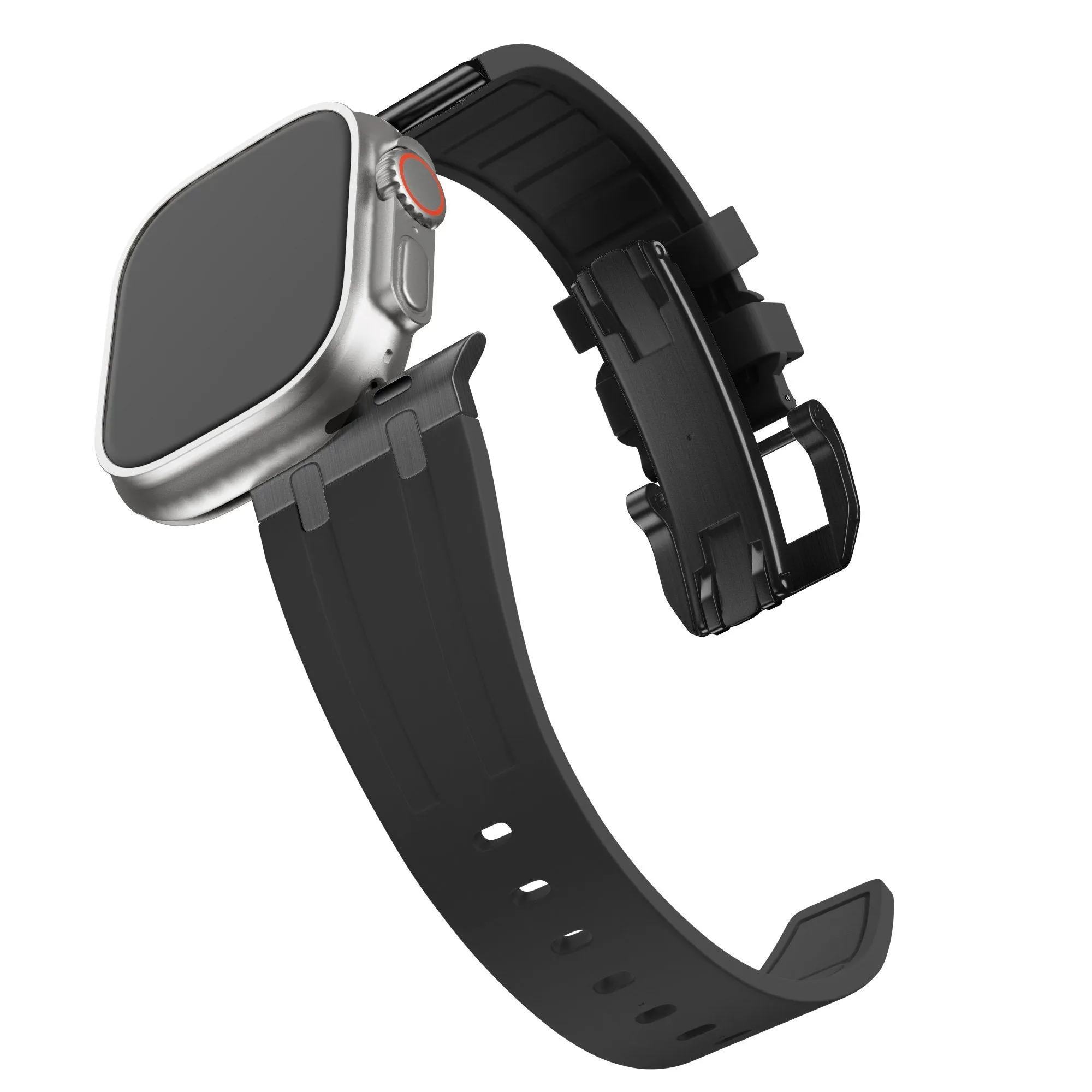 Luxury Feel Bandz Apple Watch Silicone Strap 'Luxe Liquid' (Black With Black)  Going Fast!